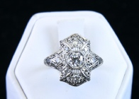 Edwardian Diamond Filigreed Ring, 1901-1910